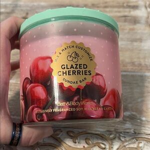 Bath & Body Works Glazed Cherries Candle - Pink and Red
